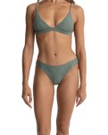 The Rhythm Womens Classic Holiday Bikini Bottoms in Olive