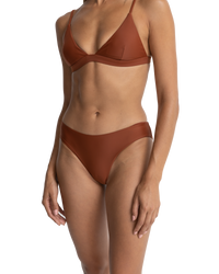 The Rhythm Womens Classic Holiday Bikini Bottoms in Rust