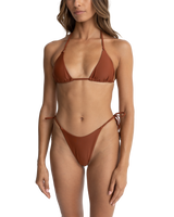 The Rhythm Womens Classic Slide Triangle Bikini Top in Rust
