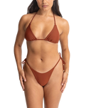 The Rhythm Womens Classic Slide Triangle Bikini Top in Rust