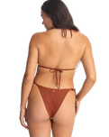 The Rhythm Womens Classic Slide Triangle Bikini Top in Rust