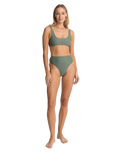 The Rhythm Womens Classic Crop Bikini Top in Olive