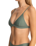 The Rhythm Womens Classic Bralette Top in Olive