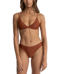 The Rhythm Womens Classic Bralette Top in Rust