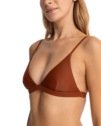 The Rhythm Womens Classic Bralette Top in Rust