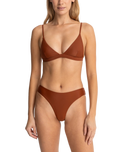 The Rhythm Womens Classic Bralette Top in Rust