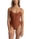 The Rhythm Womens Classic Minimal One Piece Swimsuit in Rust