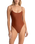 The Rhythm Womens Classic Minimal One Piece Swimsuit in Rust