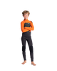 Boys Legend 3/2mm Back Zip Wetsuit (2022) in Charcoal, Orange & Black