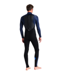 The C-Skins Mens Legend 3/2mm Back Zip Wetsuit in Black, Bluestone & Cyan