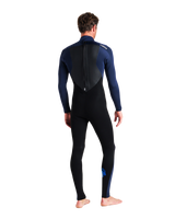 The C-Skins Mens Legend 3/2mm Back Zip Wetsuit in Black, Bluestone & Cyan