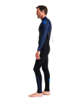 The C-Skins Mens Legend 3/2mm Back Zip Wetsuit in Black, Bluestone & Cyan