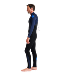 The C-Skins Mens Legend 3/2mm Back Zip Wetsuit in Black, Bluestone & Cyan