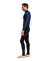 The C-Skins Mens Legend 3/2mm Back Zip Wetsuit in Black, Bluestone & Cyan