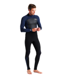 The C-Skins Mens Legend 3/2mm Back Zip Wetsuit in Black, Bluestone & Cyan