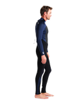 The C-Skins Mens Legend 3/2mm Back Zip Wetsuit in Black, Bluestone & Cyan