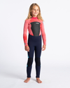 The C-Skins Girls Legend 4/3mm Back Zip Wetsuit in Slate, Coral & Ocean Blue