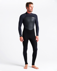 The C-Skins Mens Legend 4/3mm Back Zip Wetsuit in Black & Anthracite