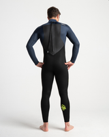 Mens Legend 4/3mm Back Zip Wetsuit in Black, Bluestone & Lime