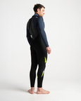 Mens Legend 4/3mm Back Zip Wetsuit in Black, Bluestone & Lime