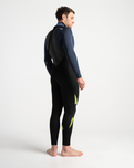 Mens Legend 4/3mm Back Zip Wetsuit in Black, Bluestone & Lime