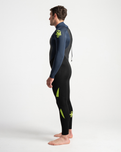 Mens Legend 4/3mm Back Zip Wetsuit in Black, Bluestone & Lime