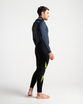 Mens Legend 4/3mm Back Zip Wetsuit in Black, Bluestone & Lime