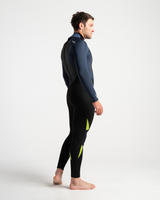 Mens Legend 4/3mm Back Zip Wetsuit in Black, Bluestone & Lime