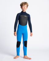 The C-Skins Boys Legend 5/4mm Back Zip Wetsuit in Cyan, Slate & Multi