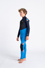 The C-Skins Boys Legend 5/4mm Back Zip Wetsuit in Cyan, Slate & Multi