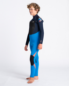 The C-Skins Boys Legend 5/4mm Back Zip Wetsuit in Cyan, Slate & Multi