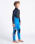 The C-Skins Boys Legend 5/4mm Back Zip Wetsuit in Cyan, Slate & Multi