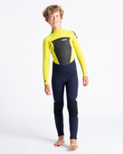 The C-Skins Boys Legend Back Zip 5/4mm Wetsuit in Slate, Flash Green & Silver