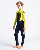 The C-Skins Boys Legend Back Zip 5/4mm Wetsuit in Slate, Flash Green & Silver