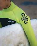 The C-Skins Boys Legend Back Zip 5/4mm Wetsuit in Slate, Flash Green & Silver