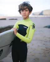 The C-Skins Boys Legend Back Zip 5/4mm Wetsuit in Slate, Flash Green & Silver