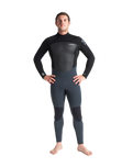 The C-Skins Mens Legend 5/4mm Back Zip Wetsuit in Graphite, Black & Silver Grey