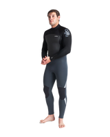 The C-Skins Mens Legend 5/4mm Back Zip Wetsuit in Graphite, Black & Silver Grey