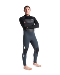 The C-Skins Mens Legend 5/4mm Back Zip Wetsuit in Graphite, Black & Silver Grey