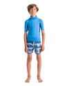 Boys Nuwave Rash Vest in Cyan, Slate & Multi