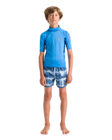 Boys Nuwave Rash Vest in Cyan, Slate & Multi