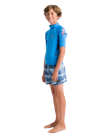 Boys Nuwave Rash Vest in Cyan, Slate & Multi