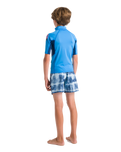 Boys Nuwave Rash Vest in Cyan, Slate & Multi