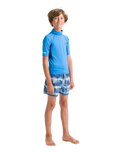 Boys Nuwave Rash Vest in Cyan, Slate & Multi