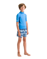 Boys Nuwave Rash Vest in Cyan, Slate & Multi