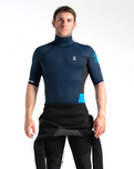 The C-Skins Turtleneck RX Rash Vest in Slate, Navy, Black & Cyan