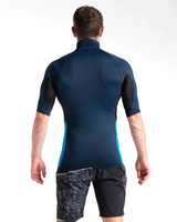 The C-Skins Turtleneck RX Rash Vest in Slate, Navy, Black & Cyan