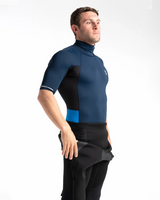 The C-Skins Turtleneck RX Rash Vest in Slate, Navy, Black & Cyan