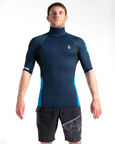 The C-Skins Turtleneck RX Rash Vest in Slate, Navy, Black & Cyan