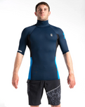 The C-Skins Turtleneck RX Rash Vest in Slate, Navy, Black & Cyan